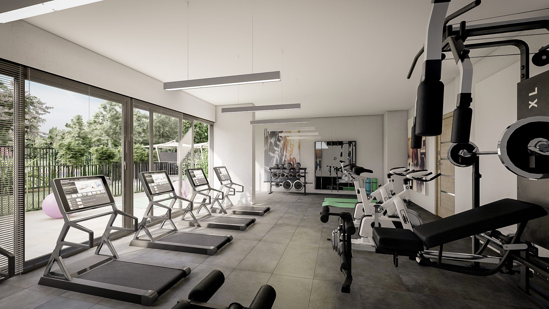 Sala de gym residencial